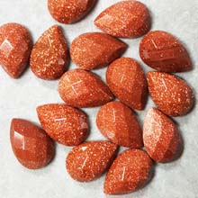 10X15MM FACETED PEAR CABOCHON GOLD STONE(8PCS/BAG)